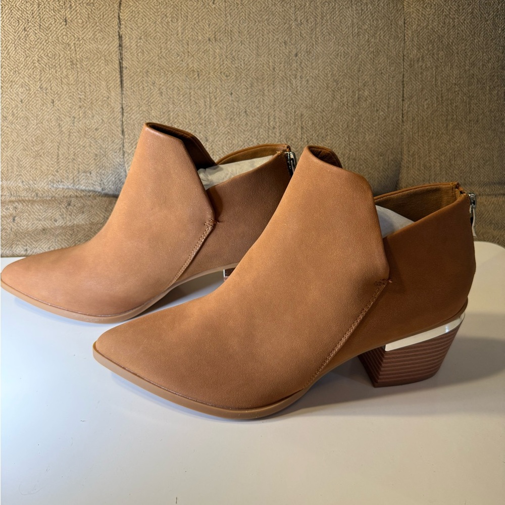 Cognac Faux Suede Bootie size 9.5